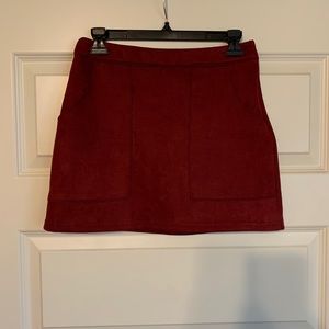 Suede mini skirt